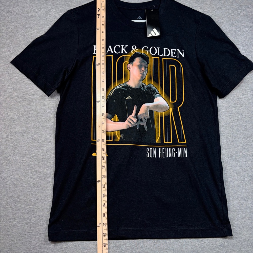 Adidas Son Heung-min Black & Golden Hour Graphic T-Shirt Mens Small New Tag - Picture 3 of 6